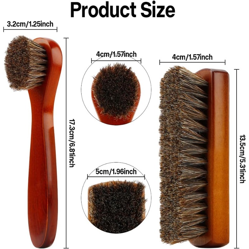 새로운! 고품질 2개입 말털 브러시, 가죽 신발 부츠  - Shoe Cleaning Brush 리뷰 및 가격